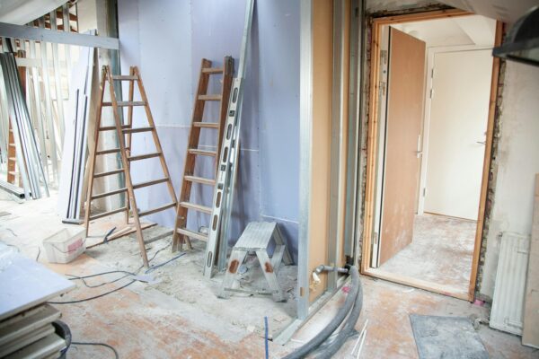 How To Update An Outdated Home. A room that is being renovated.